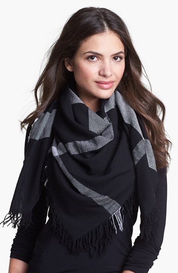 burberry black check scarf