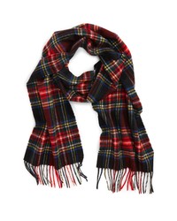 Barbour New Check Lambswool Cashmere Scarf In Black At Nordstrom