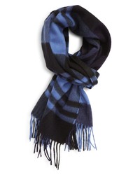 Andrew Stewart Plaid Cashmere Scarf In 410nvy At Nordstrom