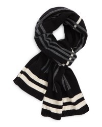 Good Man Brand Recycled Plaid Scarf In Black Charcoal At Nordstrom