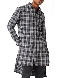 Topman Aaa Collection Extra Longline Plaid Shirt