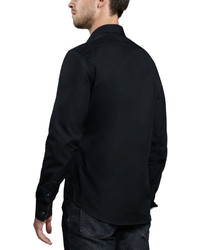 Burberry Cambridge Check Trim Woven Shirt Black