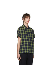 Ps By Paul Smith Black Check Regular Fit Short Sleeve Shirt