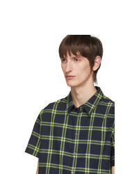 Ps By Paul Smith Black Check Regular Fit Short Sleeve Shirt