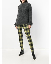 Ermanno Scervino Plaid High Waist Fitted Trousers