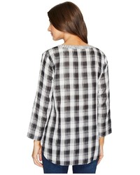 Mod-o-doc Double Sided Plaid Notch Pullover Shirt Long Sleeve Pullover