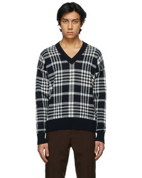 mens checkered v sweters