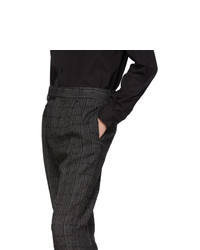 Saint Laurent Black And Grey Tweed Trousers