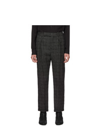 Saint Laurent Black And Grey Tweed Trousers