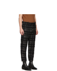 Ann Demeulemeester Black And Off White Bette Trousers