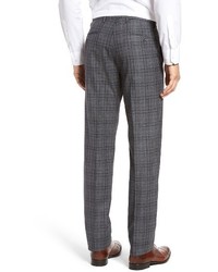 Incotex Benson Flat Front Plaid Wool Cashmere Trousers