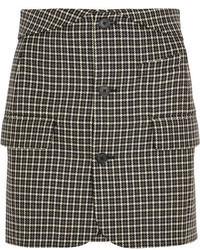 Helmut Lang Checked Wool Mini Skirt Black