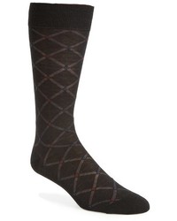 Black Plaid Wool Socks