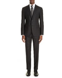 Emporio Armani M Line Trim Fit Plaid Wool Suit