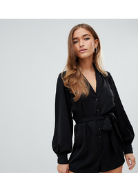 Fashion Union Petite Relaxed Playsuit With Collar Detail