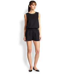 Theory Timer Mesh Trimmed Short Jumpsuit