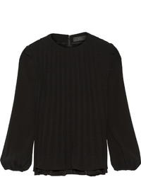 Co Pleated Crepe Top Black