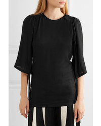 Ann Demeulemeester Pleated Voile Top Black