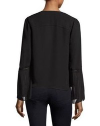 Ramy Brook Sonia Pleated Bell Sleeves Blouse