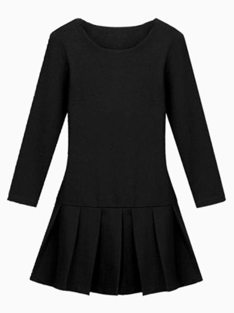 black drop waist dress