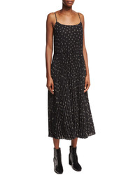 Vince Tossed Ditsy Floral Pleated Cami Maxi Dress