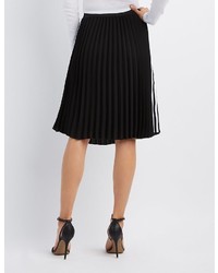 Charlotte Russe Varsity Stripe Pleated Midi Skirt