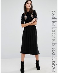 Fashion Union Petite Cameron Pleated Midi Skirt