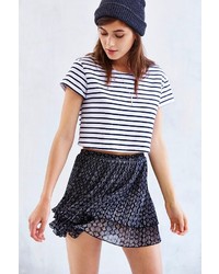 Urban Outfitters Ecote Pleated Tiered Chiffon Mini Skirt