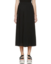 Kenzo Black Chiffon Pleated Skirt