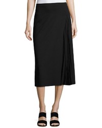 Lafayette 148 New York Pleated Inset A Line Skirt Black