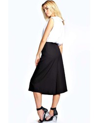 Boohoo Lily Origami Pleat Wrap Over Wide Leg Culottes