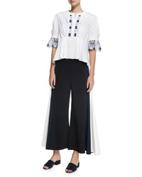 Peter Pilotto Pleated Side Strap Culottes Black