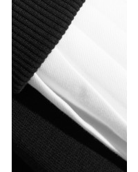 MM6 MAISON MARGIELA Pleated Poplin Trimmed Cotton Jersey Mini Dress Black