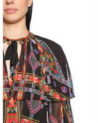 Etro Printed Pleated Techno Georgette Dress