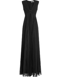 Halston Heritage Gown With Pleated Skirt And Embellisht