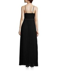 Laundry by Shelli Segal Mixed Media Pleated Gown