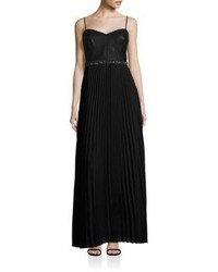Laundry by Shelli Segal Mixed Media Pleated Gown