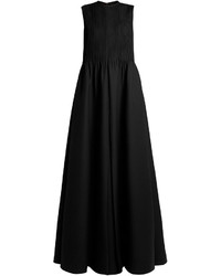 Valentino Pintuck Pleated Wool Blend Gown