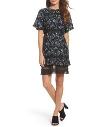 Black Pleated Lace Dress