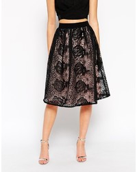 Little Mistress All Over Lace Midi Prom Skirt