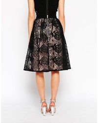 Little Mistress All Over Lace Midi Prom Skirt