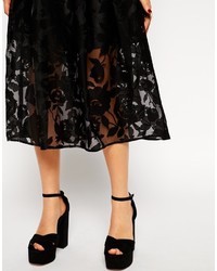 Asos Petite Sheer Lace Organza Midi Skirt
