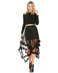 Tiered Lace Midi Skirt, $74 | DailyLook | Lookastic