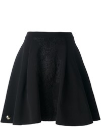 Philipp Plein Pleated Lace Detail Skirt