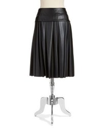 DKNY Faux Leather Midi Skirt