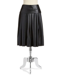 DKNY Faux Leather Midi Skirt