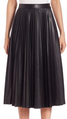 Alexander Wang High Waist Pleated Faux Leather Skirt, $695 | Saks