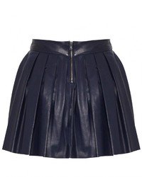 Alice + Olivia Box Pleat Leather Skirt