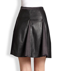 By Malene Birger Lookalike Pleated Faux Leather Skirt