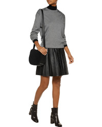 Belstaff Luxton Pleated Leather Mini Skirt